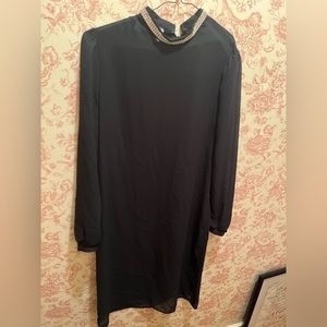 80s Kevin Stuart Sheer Mock Turtleneck Sheer Dress